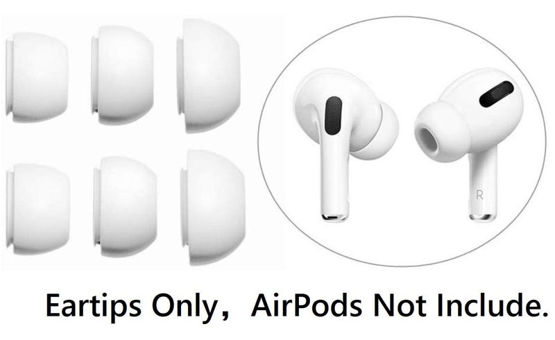 BLLQ Fit in Case AirPods Pro Eartips Covers Earuds Cover Silicone Compatible with AirPods Pro AirPods3, S/M/L 3 Pairs White ap - Image 3
